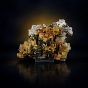 Natural Fluorescent Transparent Apatite Crystal with Pyrite & Black Inclusions