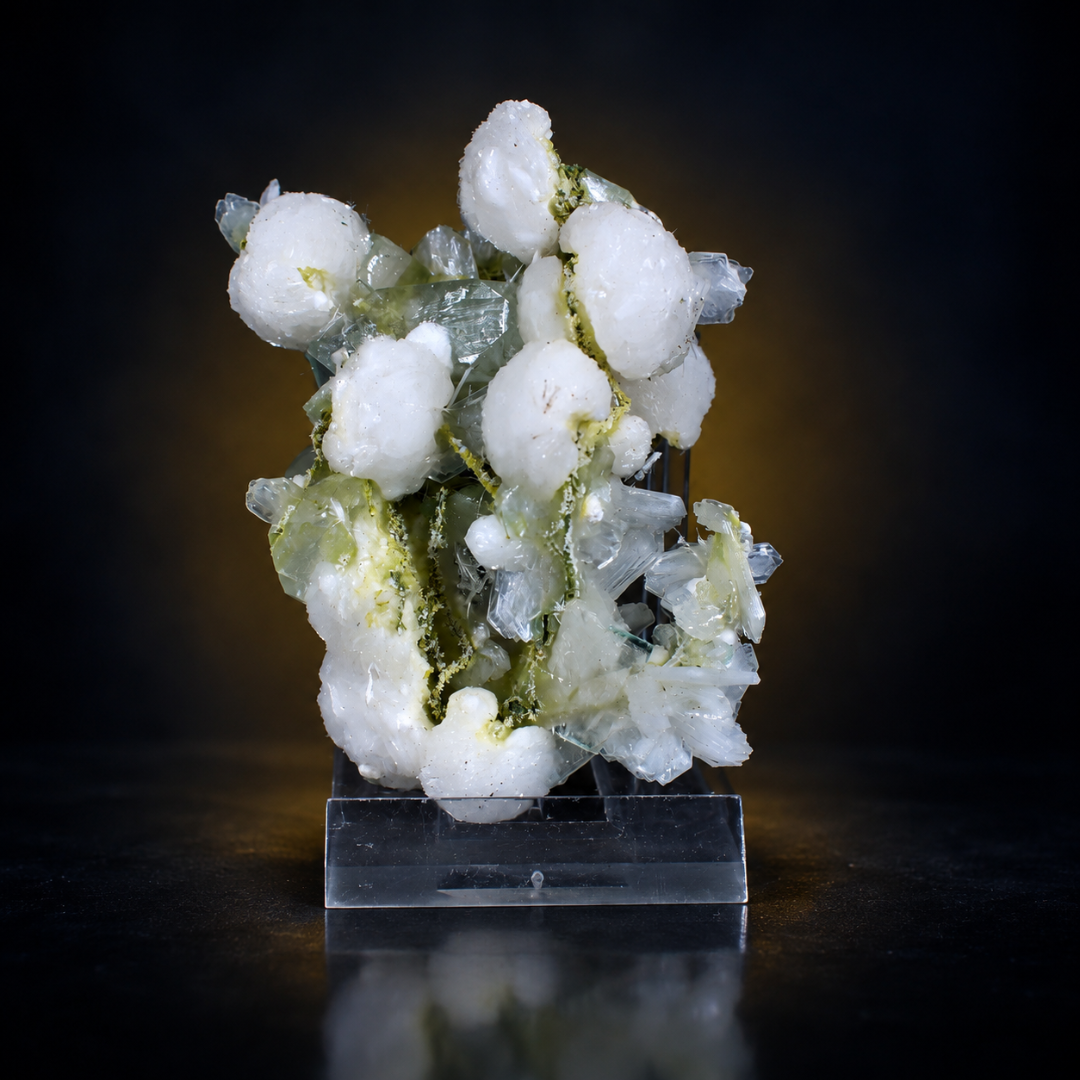 Natural Apophyllite with Heulandite &amp; Okenite Mineral Specimen – 80g
