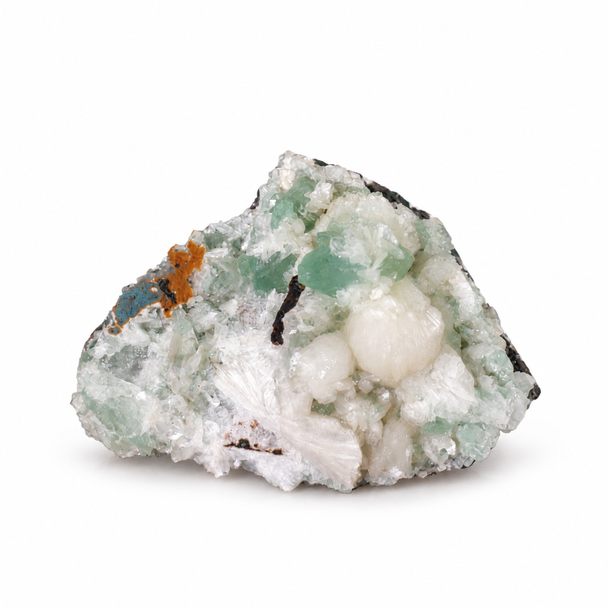 Natural Green Apophyllite with Stilbite & Heulandite – 630 g
