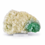 Natural Green Apophyllite with Stilbite Crystal Matrix Mineral Specimen from India 290 gm  13 × 8 × 3 cm