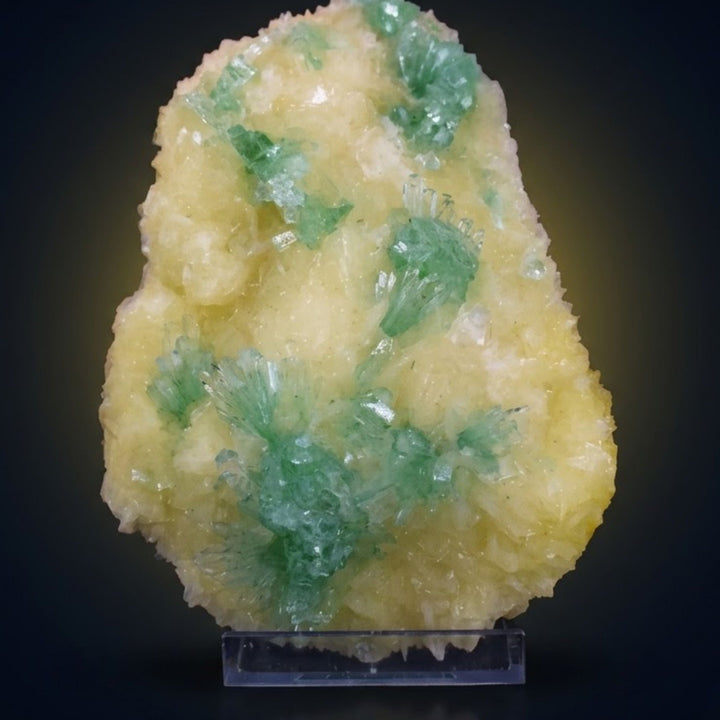 Green Apophyllite Crystal Group with Stilbite on Matrix — India | 720 g | 17 × 12 × 3 cm