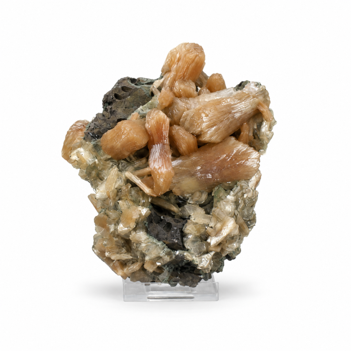 Stilbite & Heulandite Crystal Cluster on Basalt Matrix 10×6×5 cm | 400g