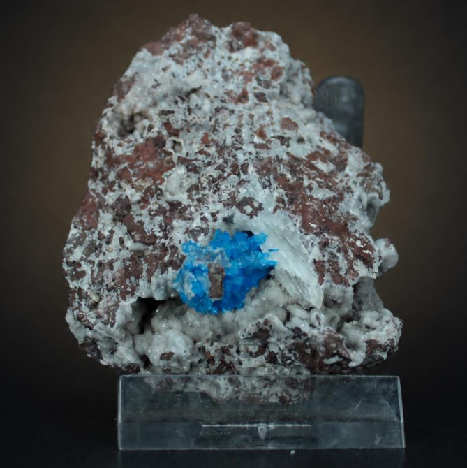 Blue Cavansite Crystal Cluster on Rock Matrix — India | 90 g | 6 × 5 × 2 cm