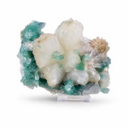 Natural Green Apophyllite & Stilbite Crystal – Mineral Specimen from Matrix | 495 gm | 14 × 8 × 9 cm