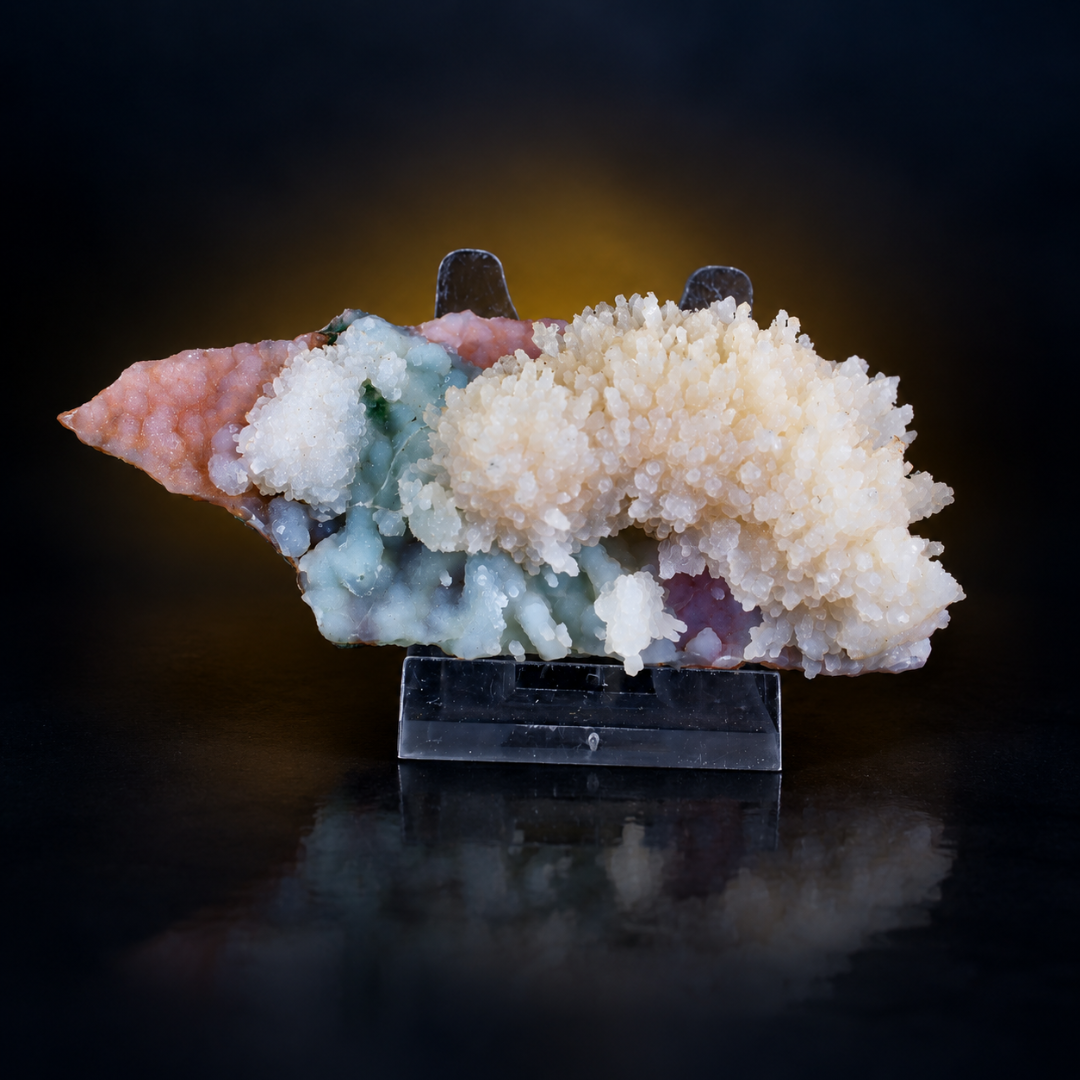 Natural Scolecite with Chalcedony &amp; Heulandite Mineral Specimen – 80g