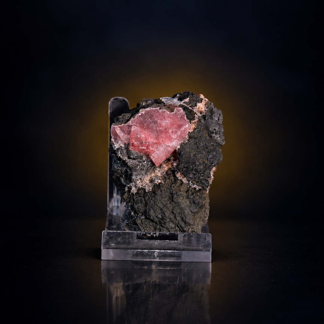 Natural Pink Calcite Crystal Mineral Specimen – India