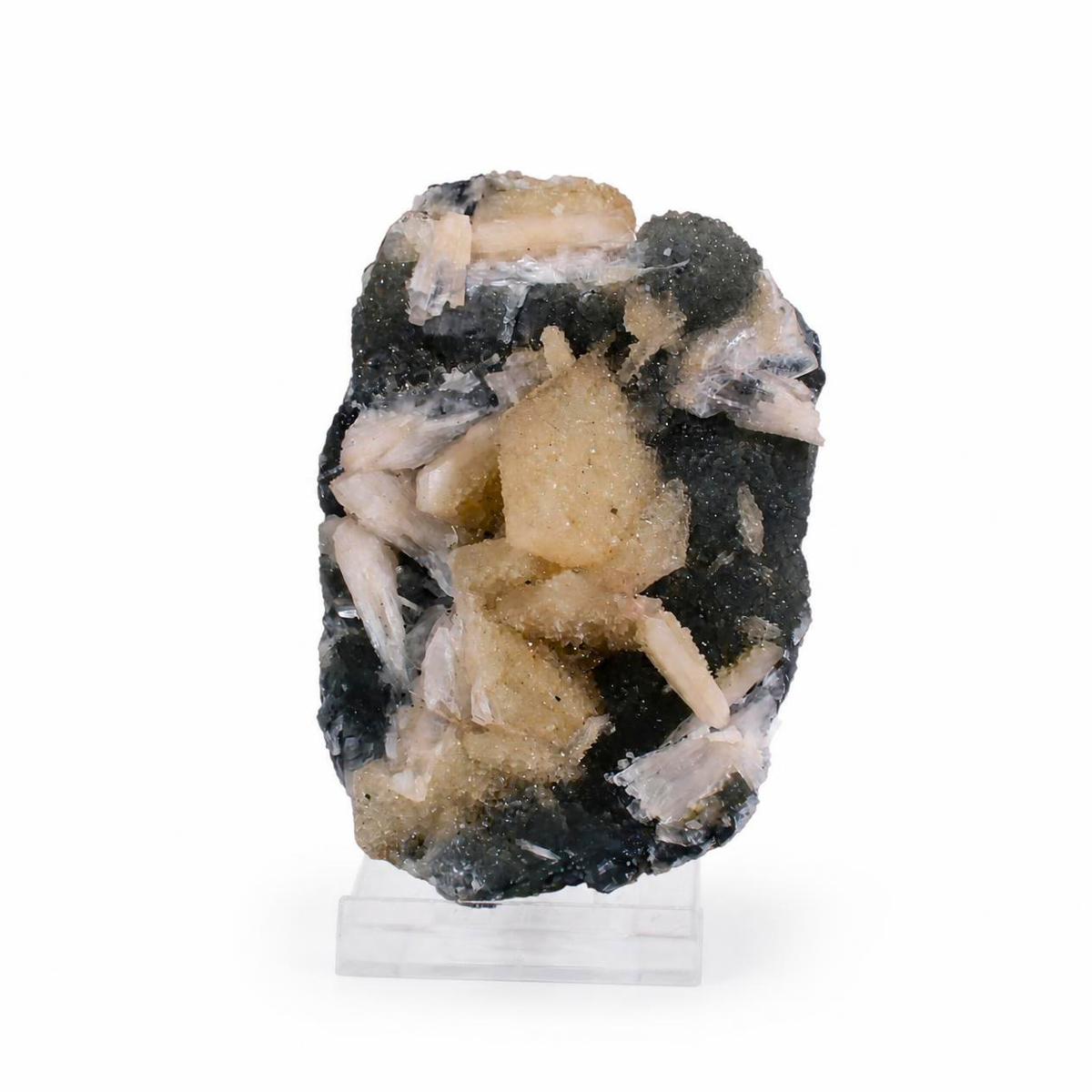 Stilbite with Chalcedony – Natural Mineral Specimen