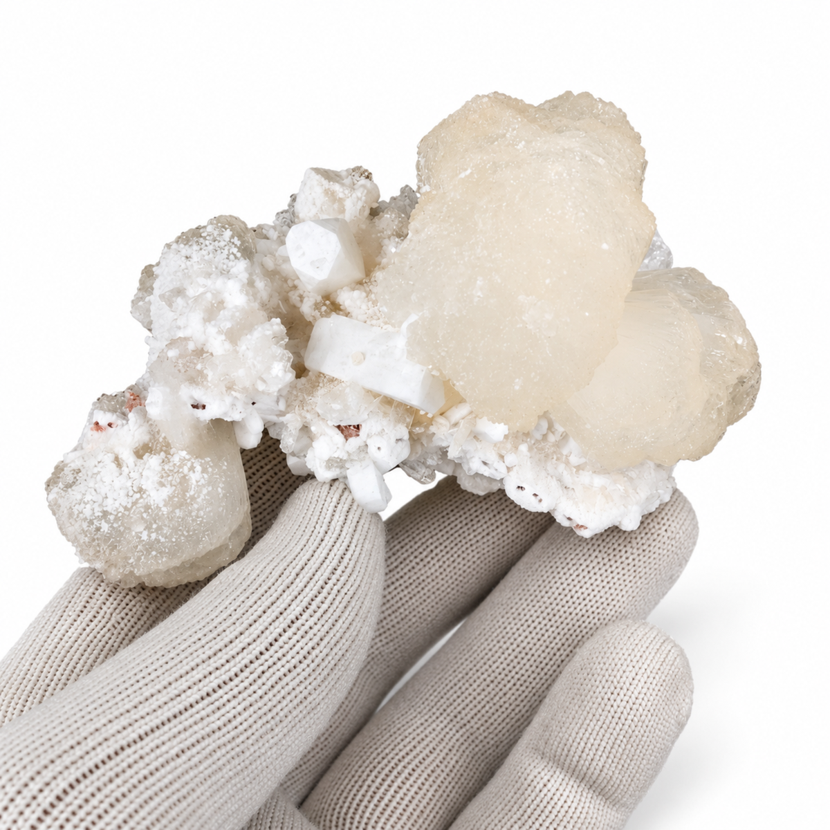 Natural Stilbite with Heulandite Crystal Cluster – 180 g