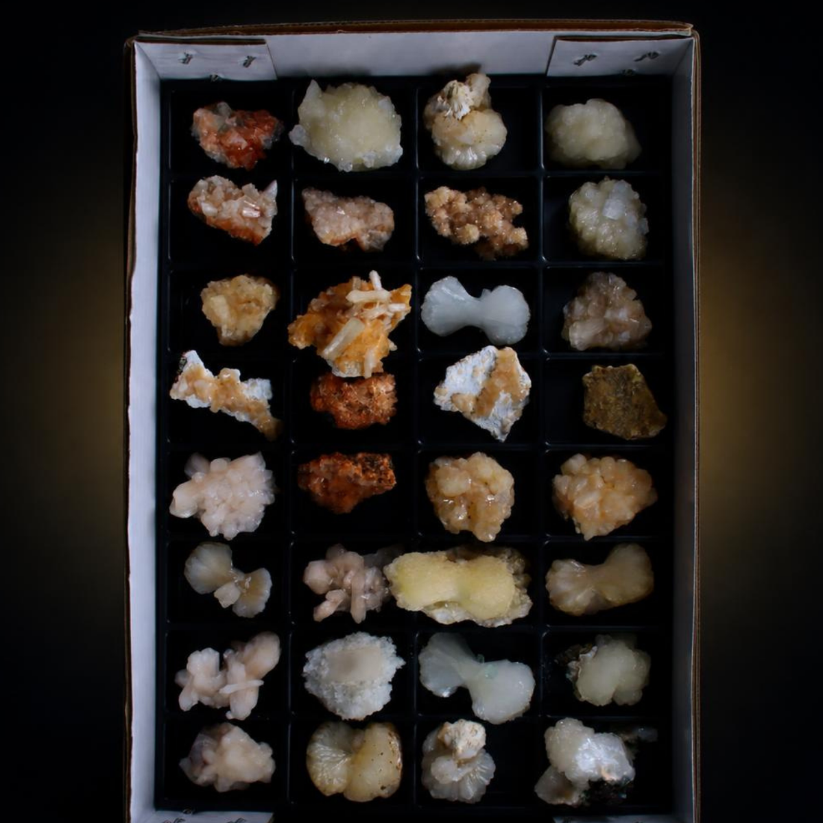 Mixed Stilbite, Heulandite &amp; Apophyllite Crystal Lot – 32 Pieces