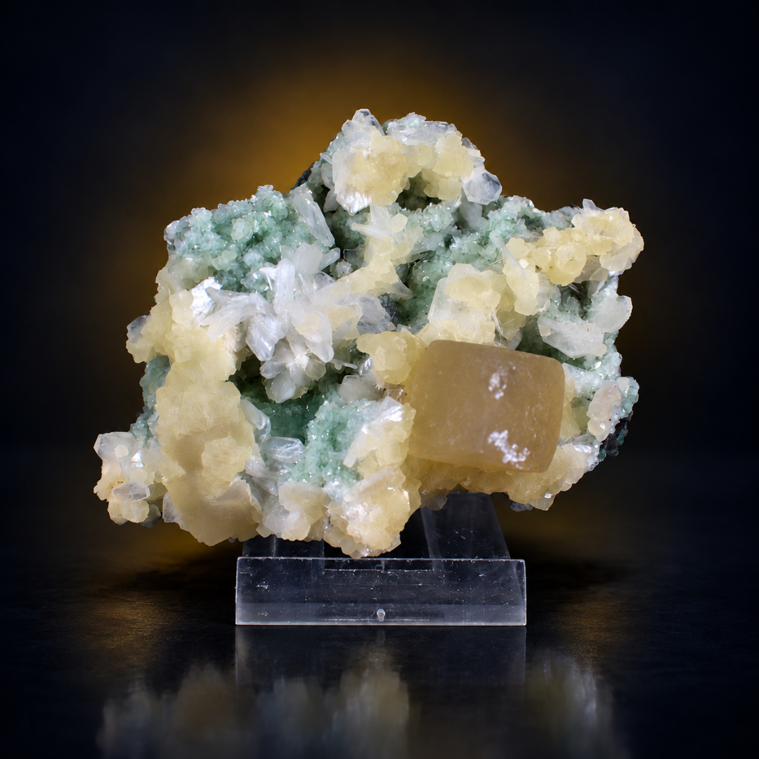 Natural Stilbite with Calcite Mineral Specimen – 120g