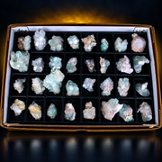 Natural Mixed Apophyllite &amp; Stilbite Crystal Specimen Lot – 32 Pieces
