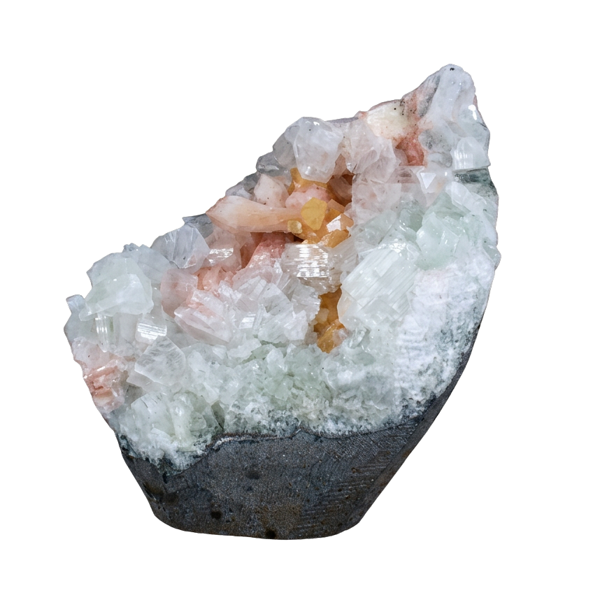 Natural Apophyllite with Heulandite &amp; Calcite Matrix
