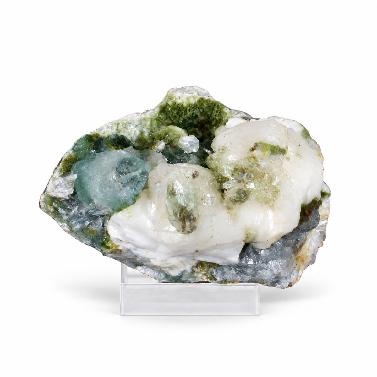 Natural Green Apophyllite with Stilbite and Heulandite – 200 g
