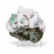 Natural Green Apophyllite with Stilbite on Matrix – 90 g