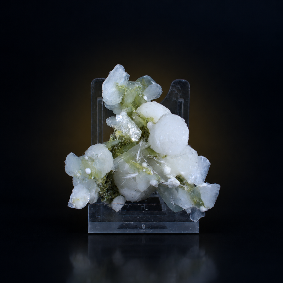 Okenite Apophyllite Heulandite Natural Crystal Specimen – 50g, 8 × 6 × 5 cm