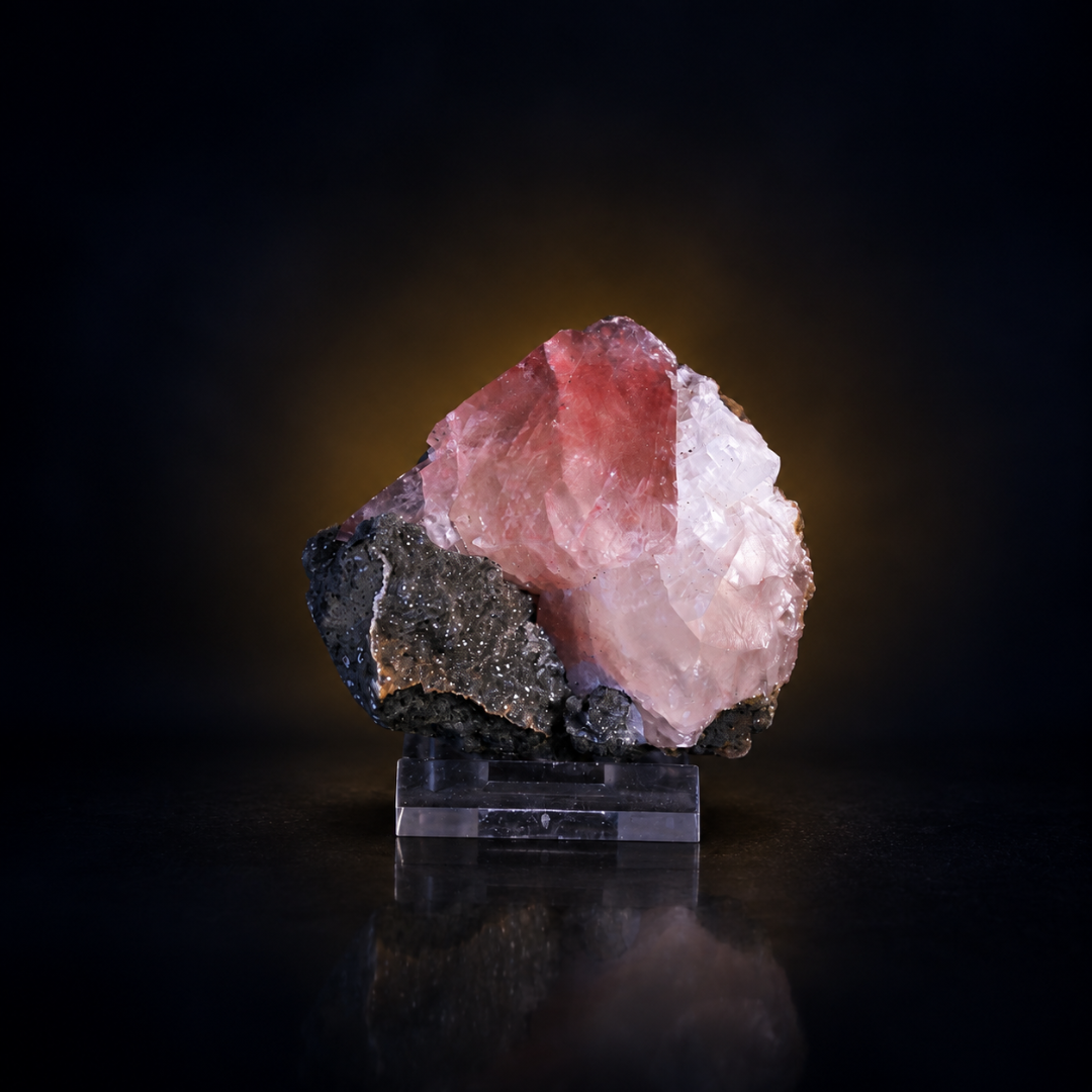 Natural Pink Calcite Crystal Mineral Specimen – India