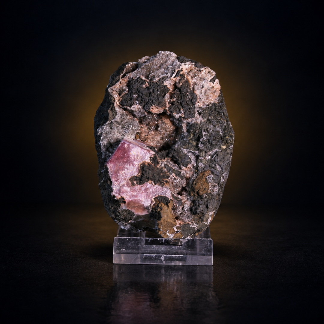 Natural Pink Calcite Crystal Mineral Specimen – India