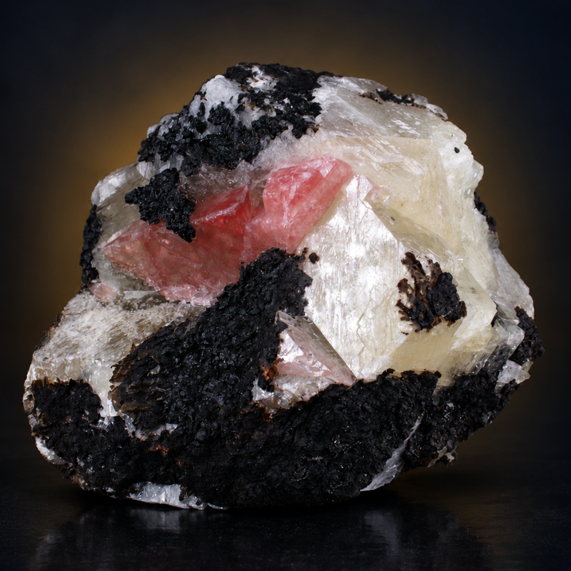 Calcite Tabular Crystal Group on Dark Matrix — India | 1330 g | 13 × 11 × 9 cm