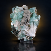 Natural Green Apophyllite with Scolecite Crystal Specimen – India