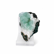 Green Apophyllite & Stilbite Mineral Specimen Collector Crystal 130 g