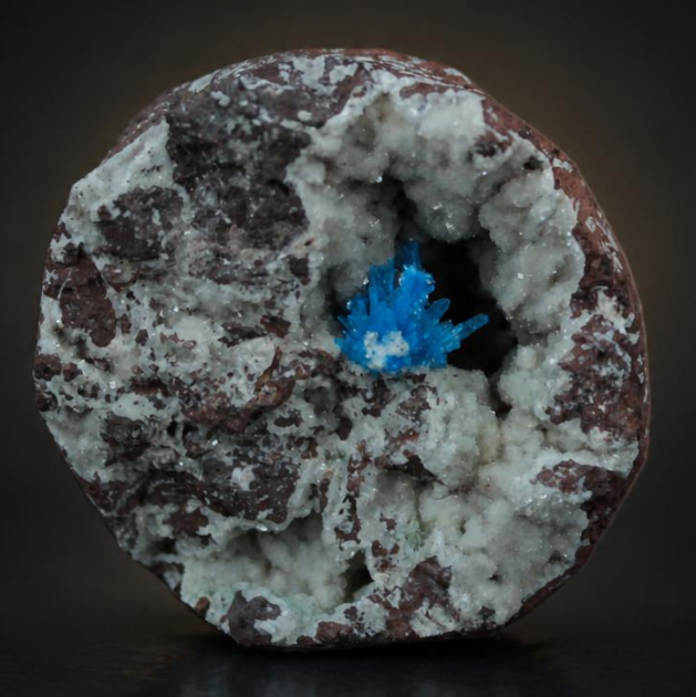 Blue Cavansite Crystal Cluster in Matrix Cavity — India | 100 g | 4 × 4 × 2 cm
