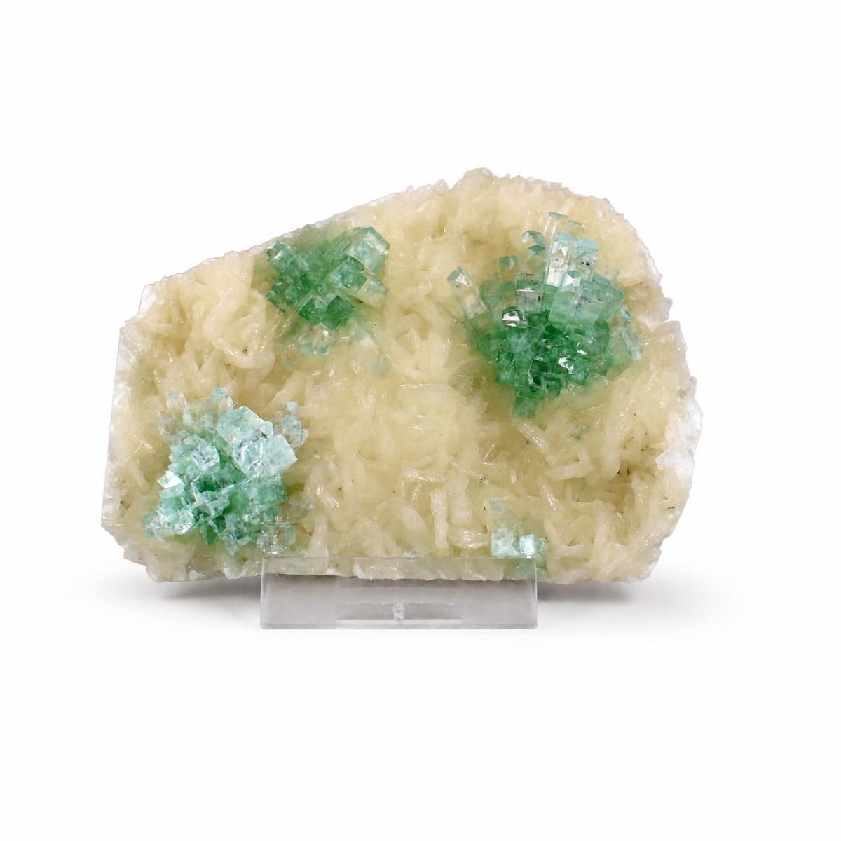 Natural Green Apophyllite with Stilbite Crystal Matrix Mineral Specimen from India 180 gm  9 × 7 × 2 cm