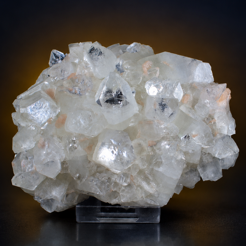 Apophyllite Tabular Crystal Cluster with Heulandite on Matrix — India | 450 g | 11 × 9 × 5 cm
