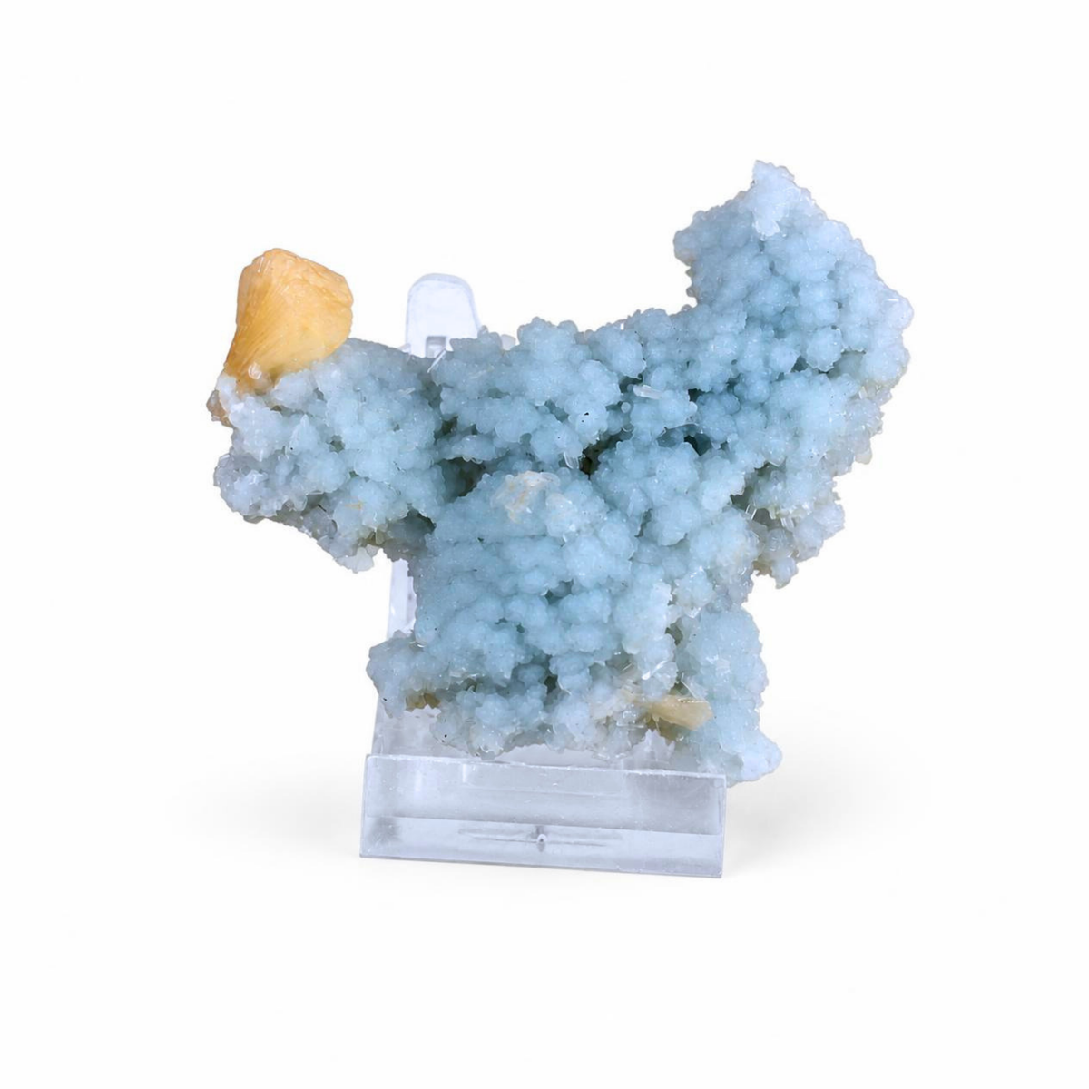 Stilbite on Blue Chalcedony Matrix Indian Mineral Specimen Natural Crystal