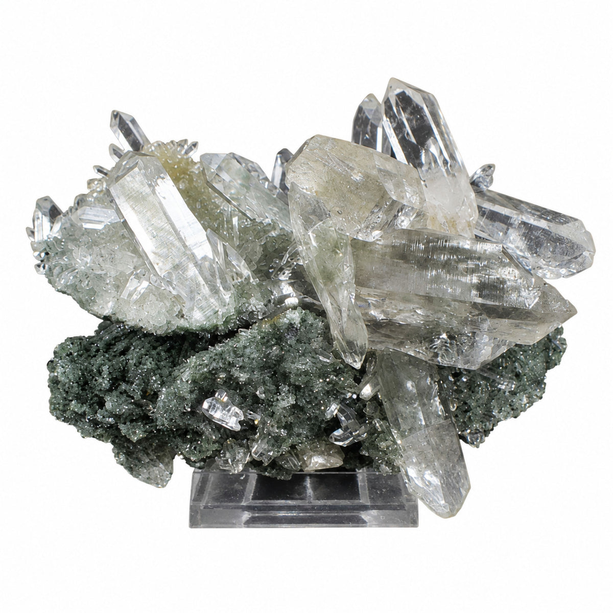 Natural Chlorite Quartz Crystal Cluster  17 × 13 × 8 cm 920 g