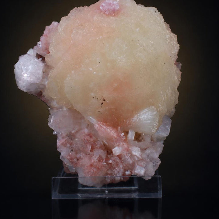 Cream Botryoidal Stilbite with Pink Heulandite | 680 g | 12 × 12 × 6 cm