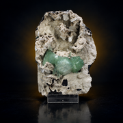 Natural Green Apophyllite with Heulandite Crystal Specimen – India
