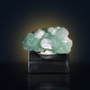 Natural Green Apophyllite Crystal with Heulandite Matrix – Mineral Specimen from India