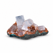 Apophyllite Crystals with Stilbite on Reddish Matrix | 7×4×4 cm | 50g