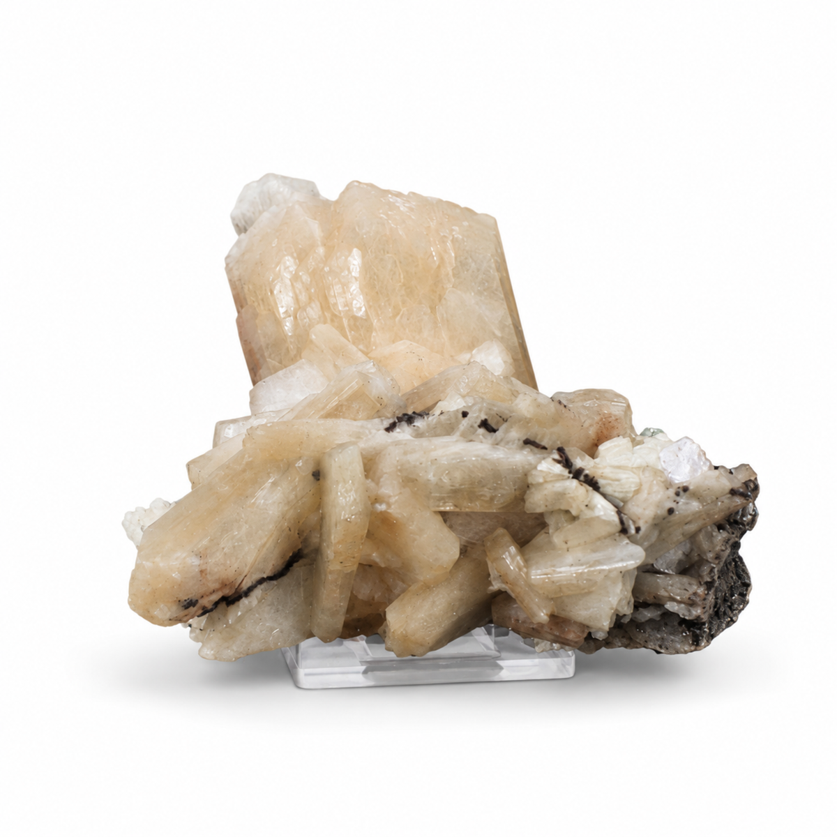 Natural Stilbite &amp; Heulandite Crystal Cluster on Matrix – 210 g