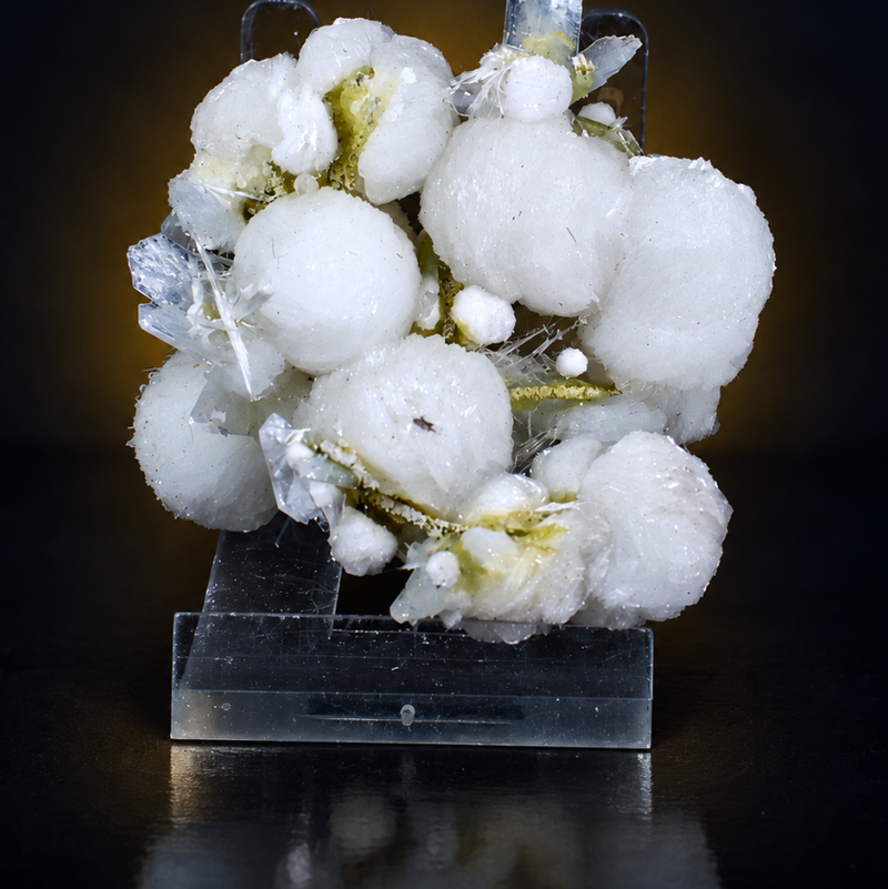 White Okenite Fibrous Spheres with Apophyllite and Heulandite | 70 g | 8 × 6 × 5 cm