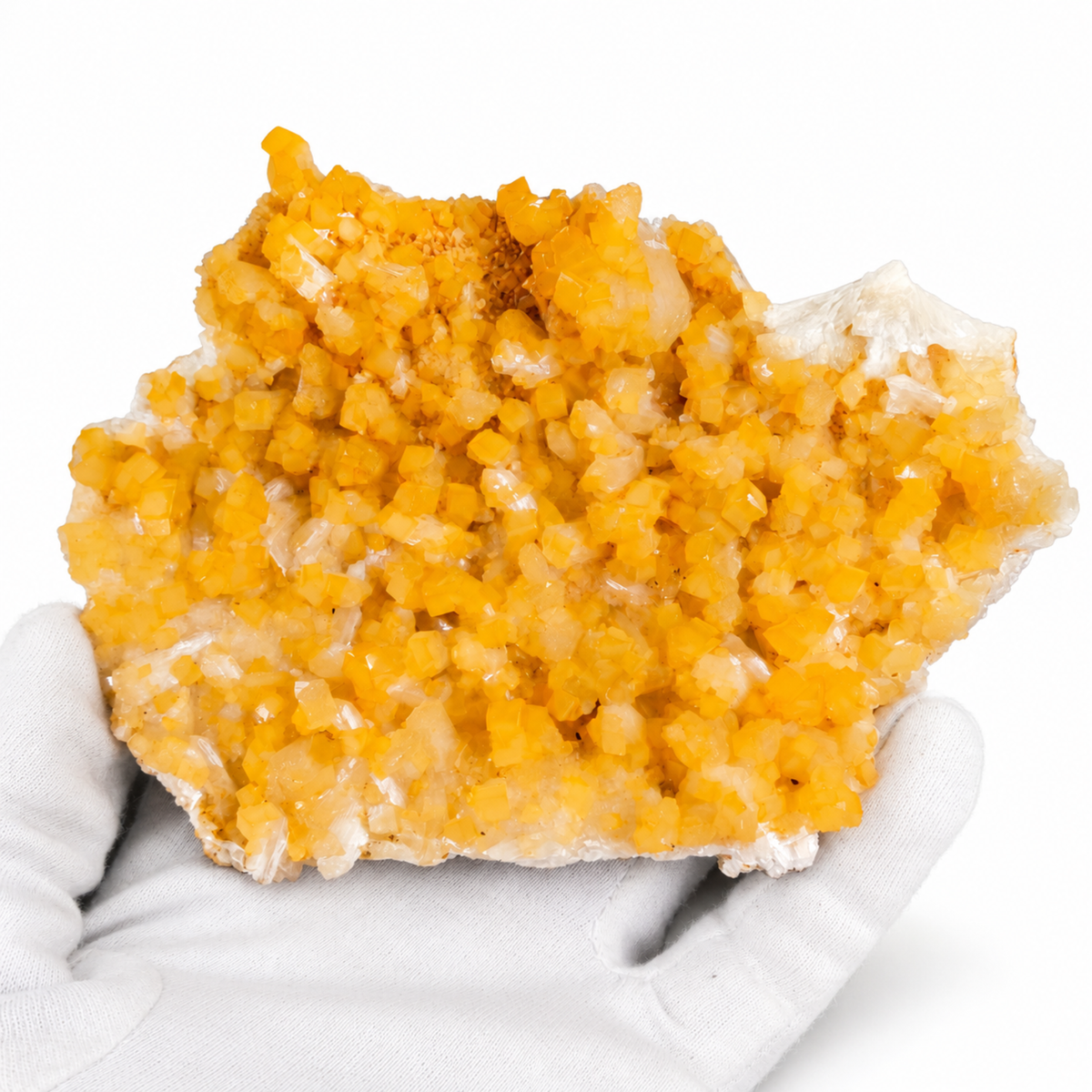Natural Orange Calcite with  Stilbite Crystal Cluster 180 g