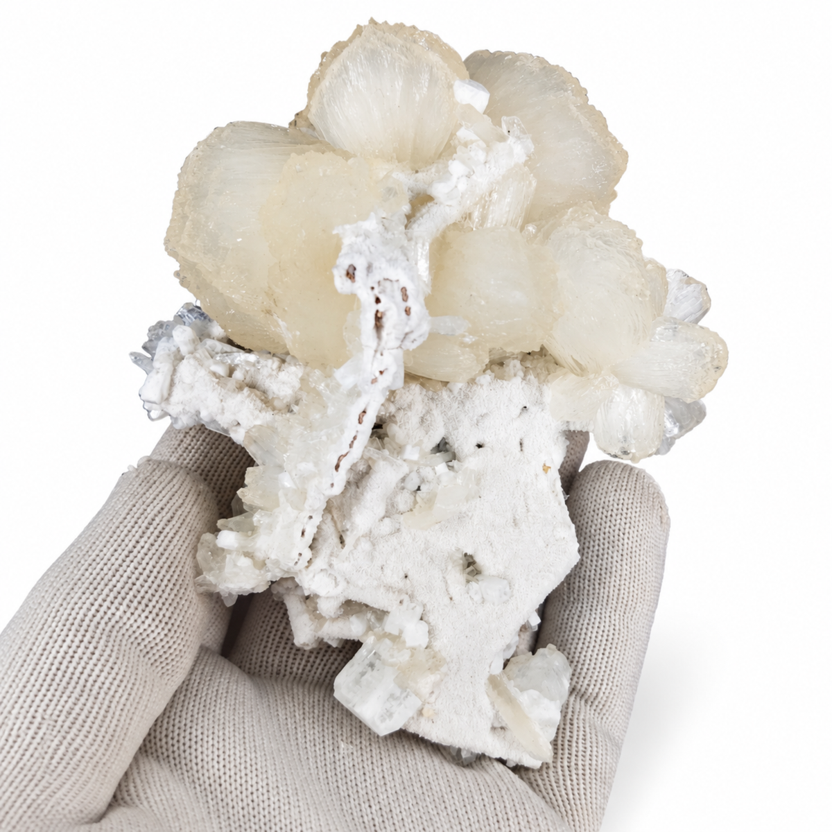 Natural Stilbite with Heulandite Crystal Cluster – 340 g