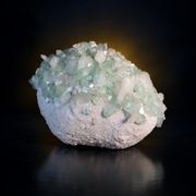 Natural Green Apophyllite, Stilbite with Heulandite Crystal Specimen – India