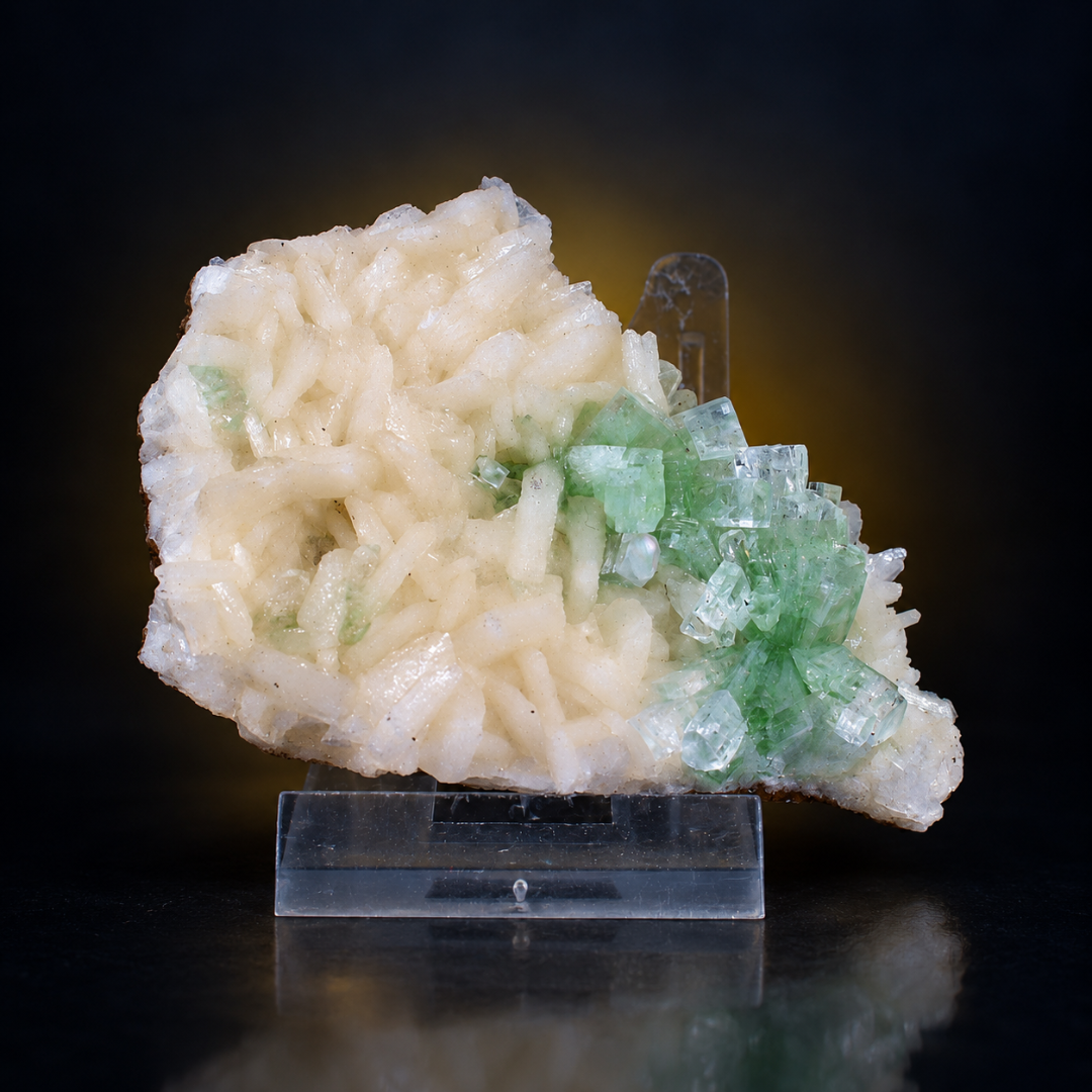 Natural Green Apophyllite with Heulandite Mineral Specimen – 74g