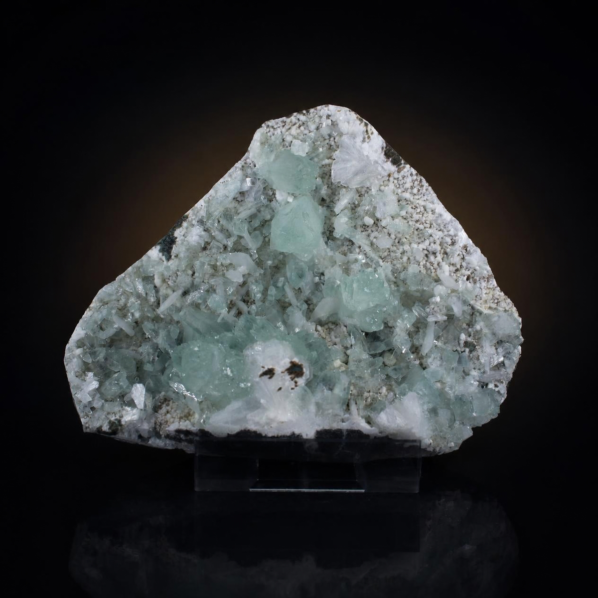 Natural Green Apophyllite, Stilbite with Heulandite Crystal Specimen – India