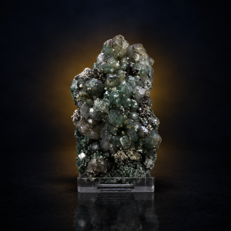 Fluorite Crystal Aggregate with Calcite Cluster | 150 g