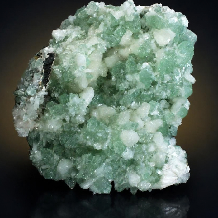 Green Apophyllite Tabular Crystal Cluster with Stilbite and Heulandite — India | 2400 g | 19 × 19 × 8 cm