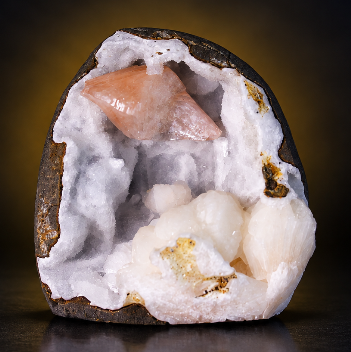 Apophyllite or Stilbite Crystal-Lined Cavity | 410 g | 11 × 9 × 5 cm