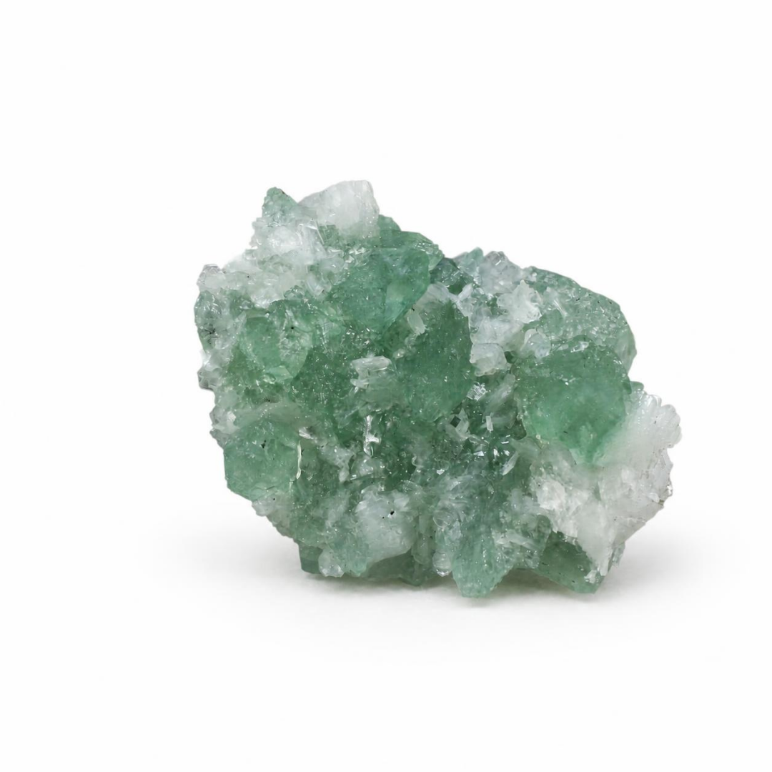 Green Apophyllite on White Matrix – Natural Mineral Specimen