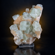 Natural Green Apophyllite with Heulandite Crystal Specimen – India
