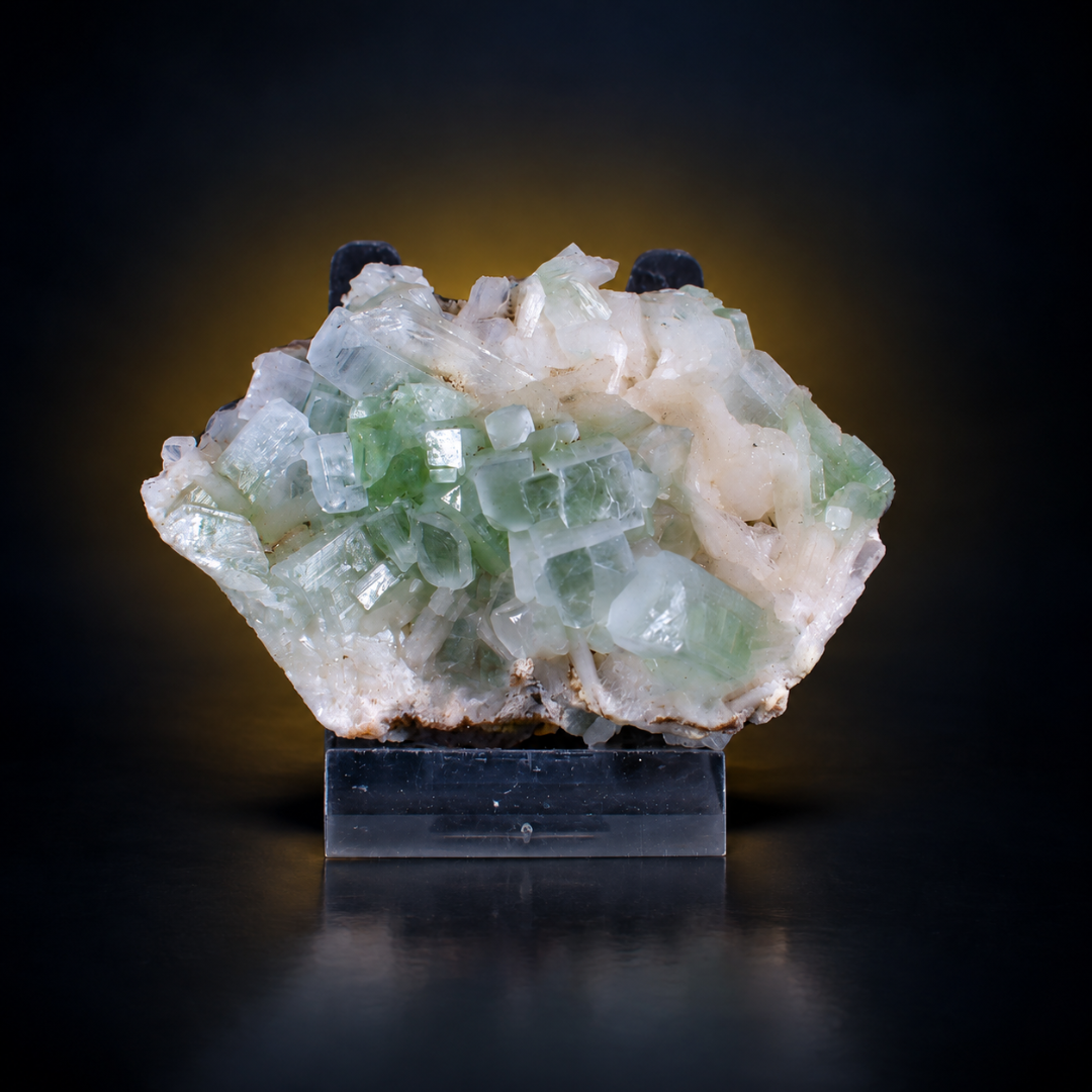 Natural Green Apophyllite with Heulandite Mineral Specimen – 130g