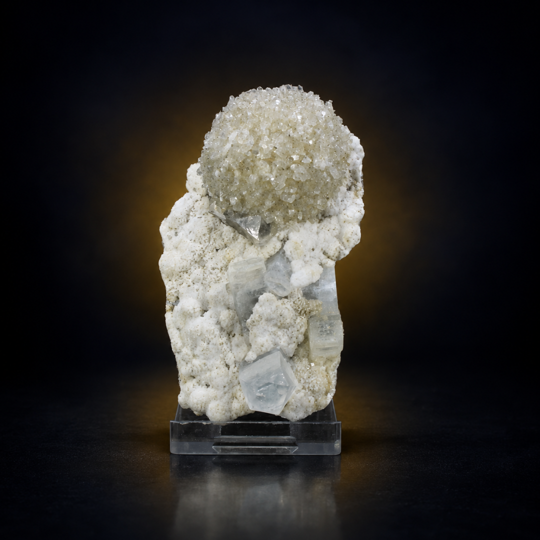 Natural Apophyllite with Stilbite Crystal Cluster – 100g