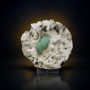 Natural Green Apophyllite with Heulandite Mordenite Crystal Specimen – India
