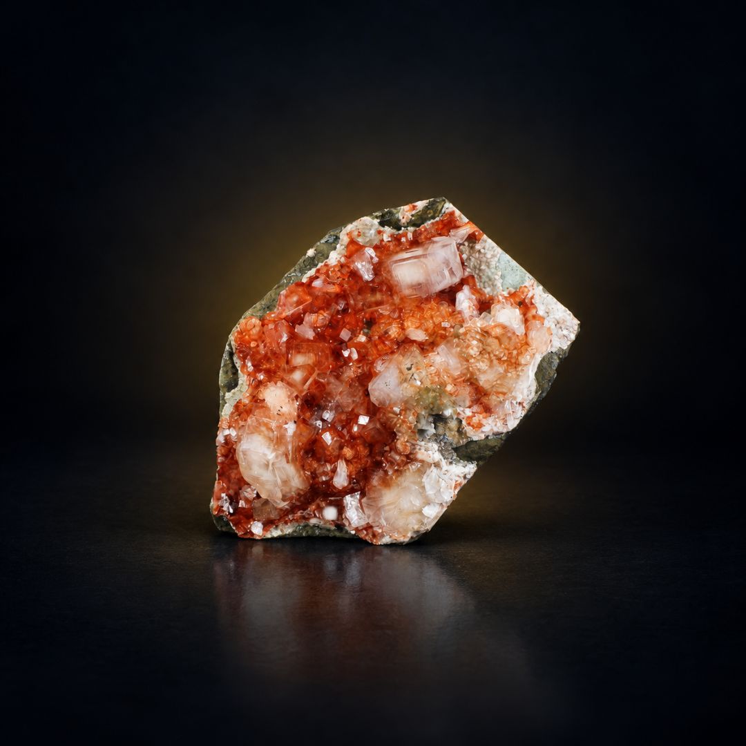 Apophyllite and Stilbite specimen — India, 290 g.