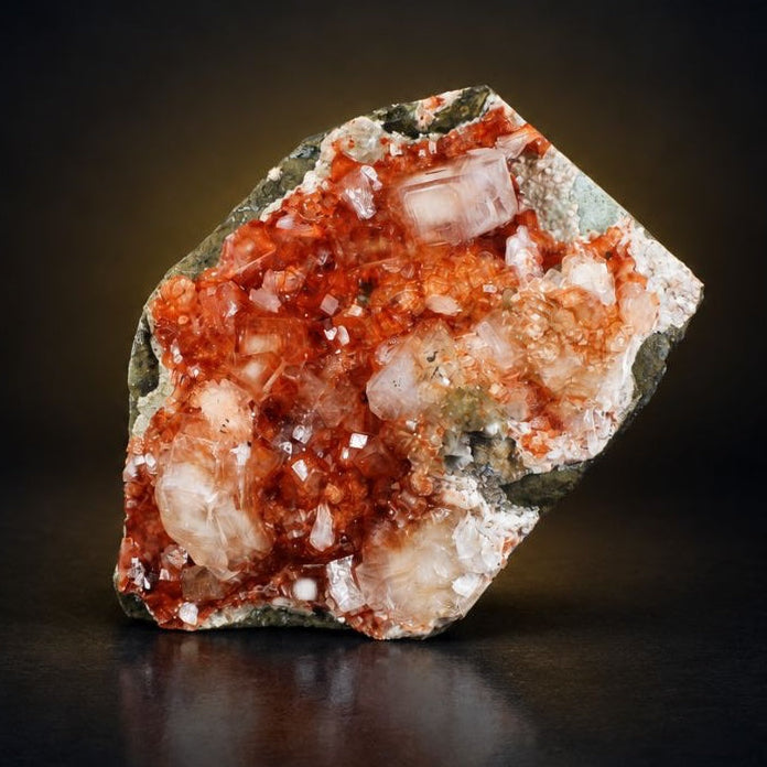 Apophyllite and Stilbite specimen — India, 290 g.